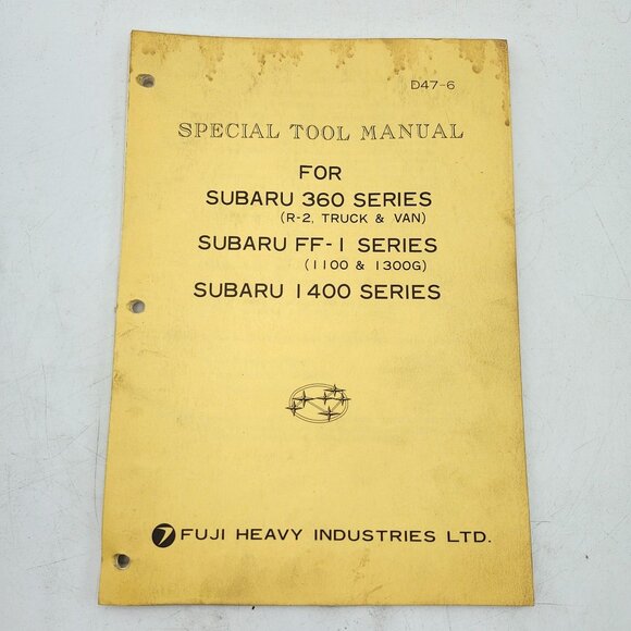Special Tool Manual Subaru 360 FF-1 1400 Series Fuji Heavy Industries D47-6 - Picture 1 of 2